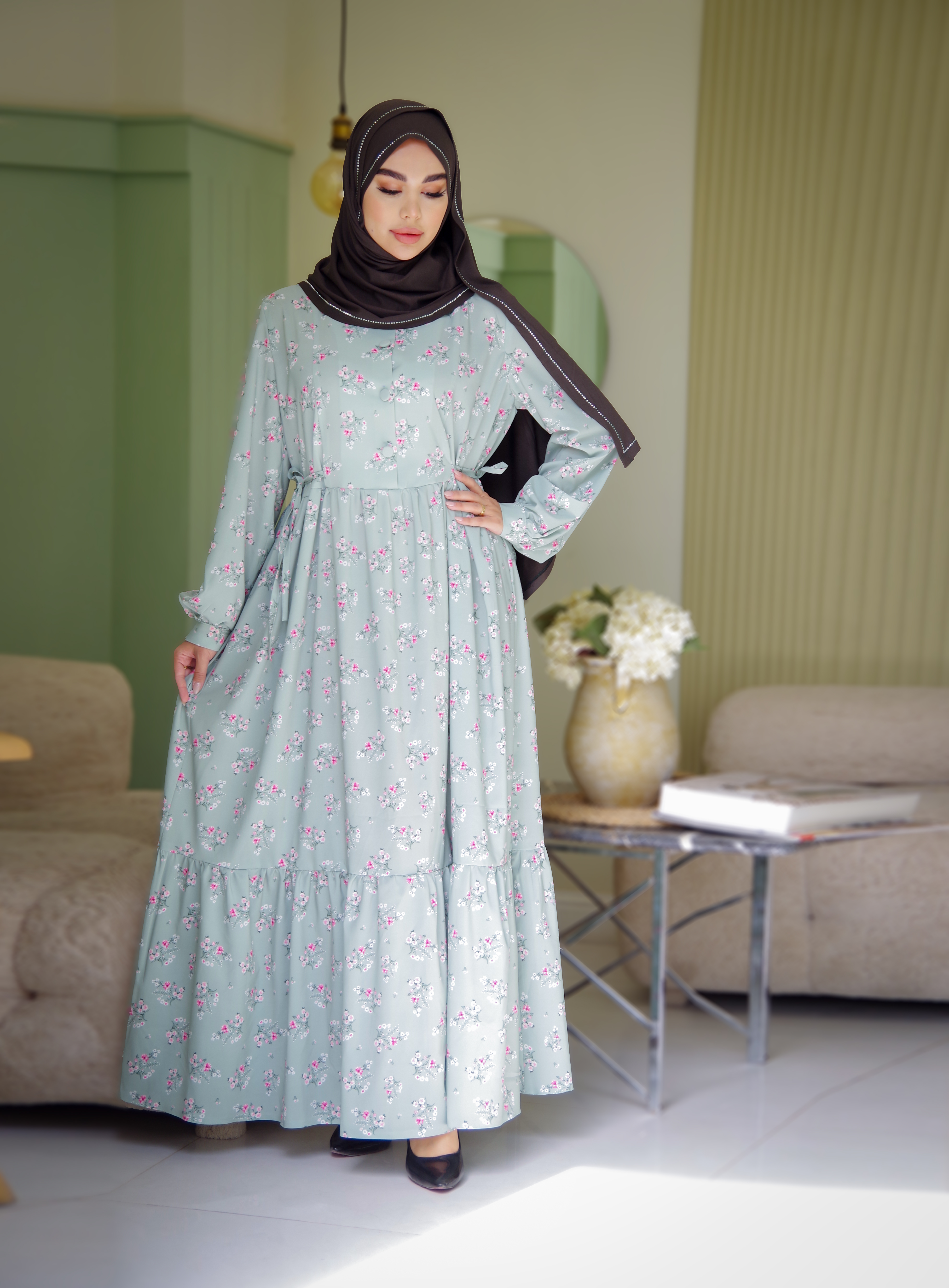 پیراهن بلند زنانه ( ساحلی ) _ پیراهن گلناز طرح دهم