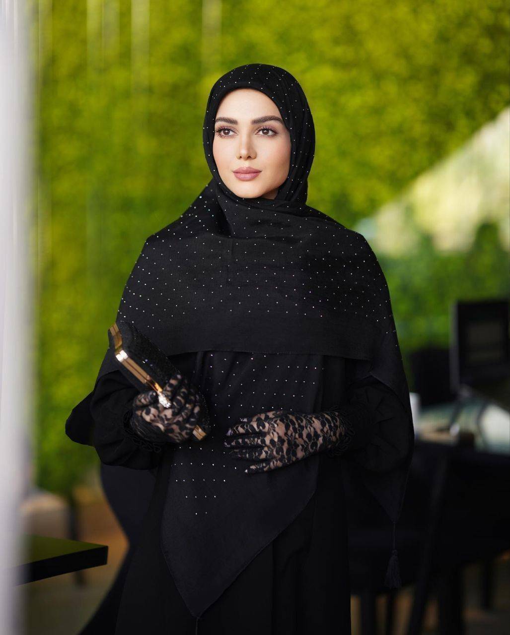 روسری نخی وال اسلپ نگین دار