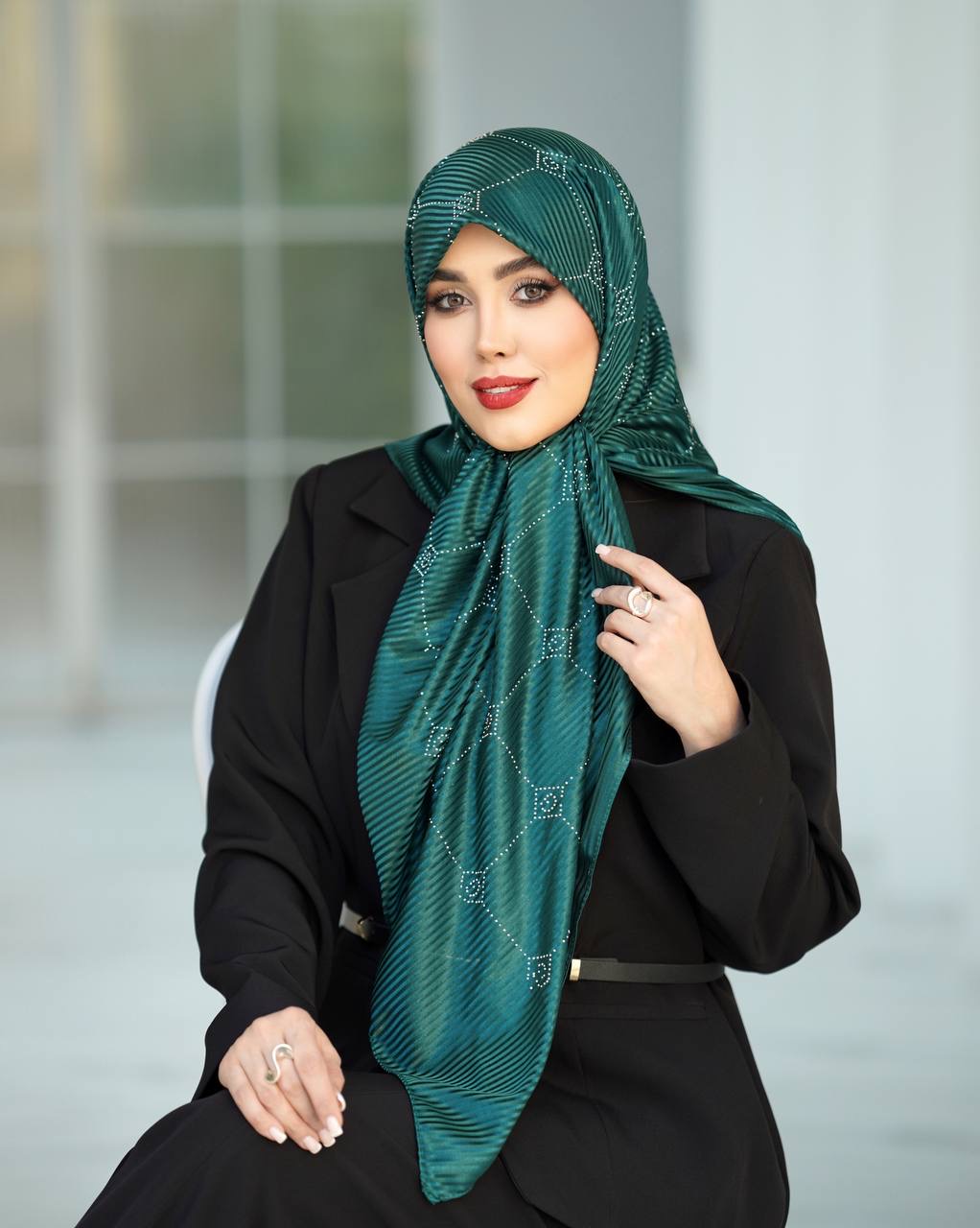 روسری مجلسی زنانه جنس ژان ژان نگین گوچی