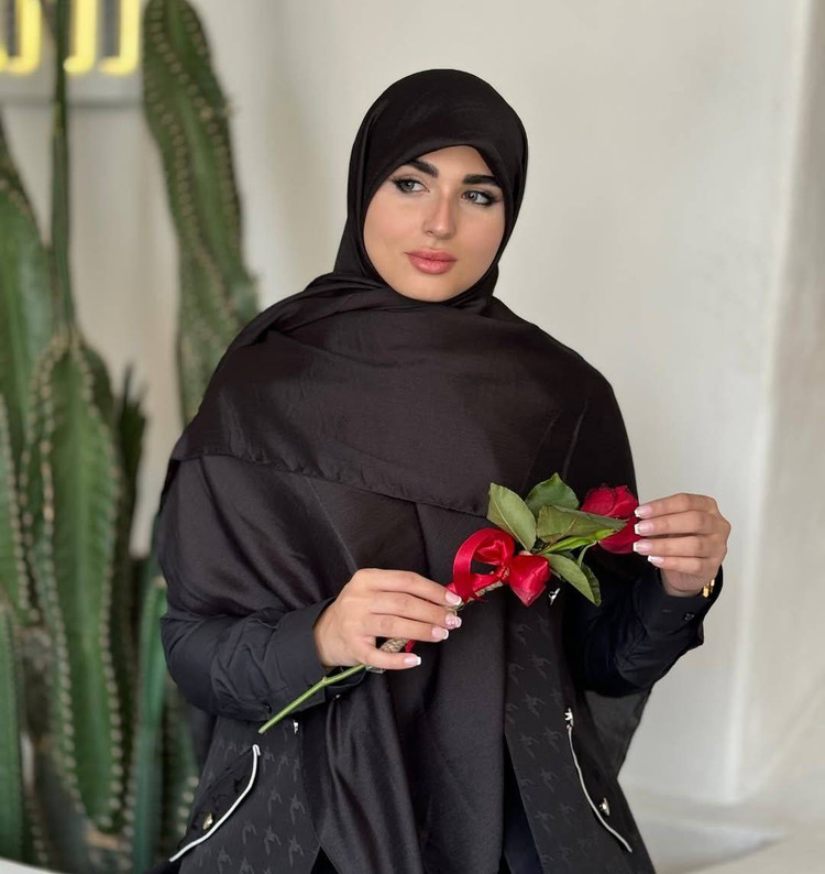 روسری مجلسی زنانه مشکی جت بلک جنس کریستال